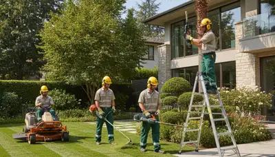 Andover, MA tree service crew providing landscaping and arbor care for local properties