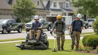 Andover, MA tree service crew trimming and caring for residential trees and yard maintenance