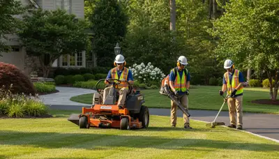 Andover, MA tree service crew trimming and maintaining healthy trees for local properties