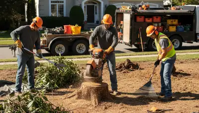 Shrub removal service in Andover, MA by Arbor Tree Care for overgrown landscape cleanup