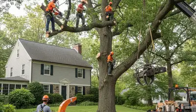 Tree service crew in Andover, MA providing professional tree care and removal services