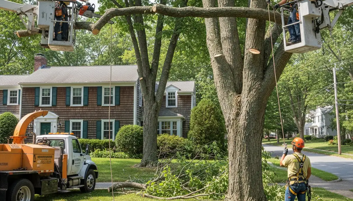 Tree service crew in Andover, MA providing professional tree care and removal