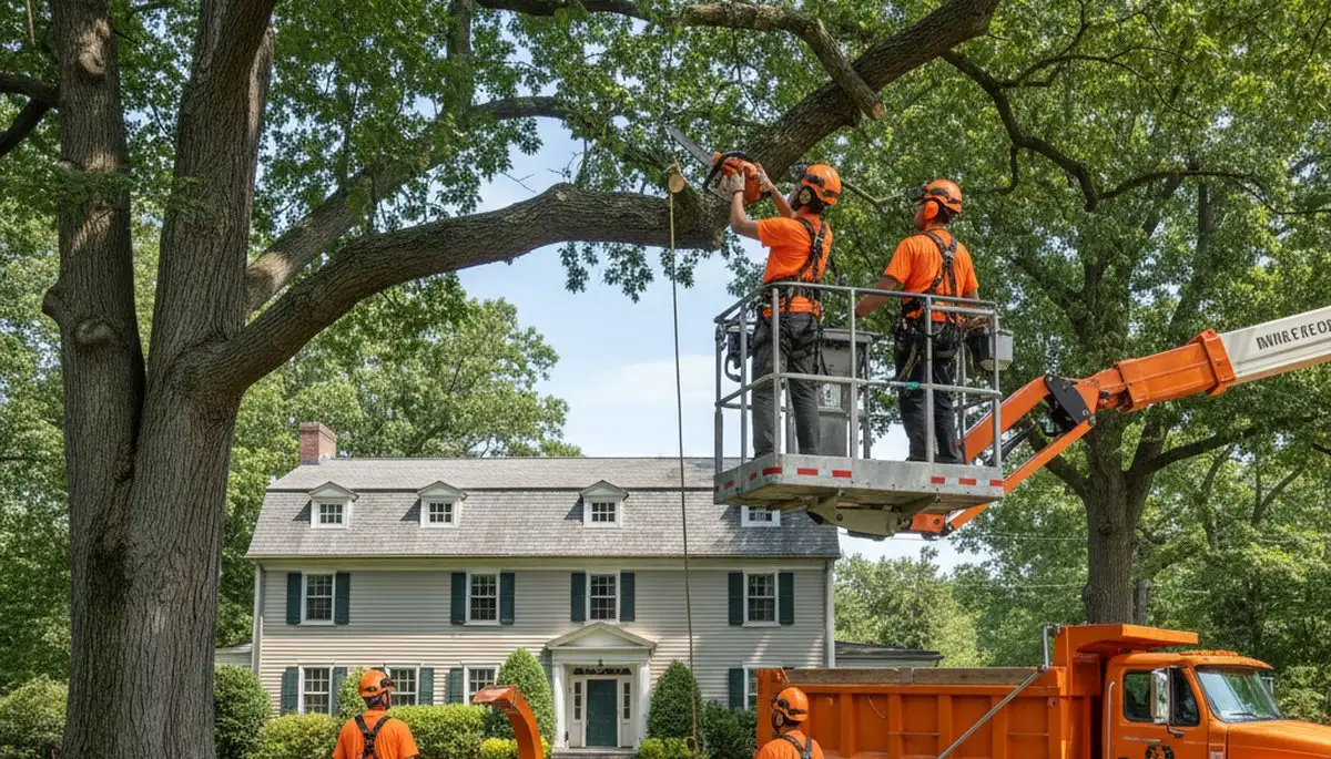 Tree service team in Andover, MA providing professional tree care and removal for local properties