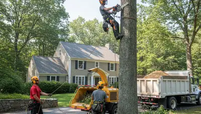 Tree service crew in Andover, MA providing professional tree care and removal services