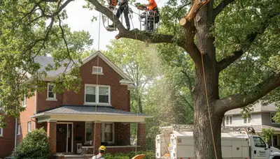 Tree service crew in Andover, MA providing professional tree removal and trimming services
