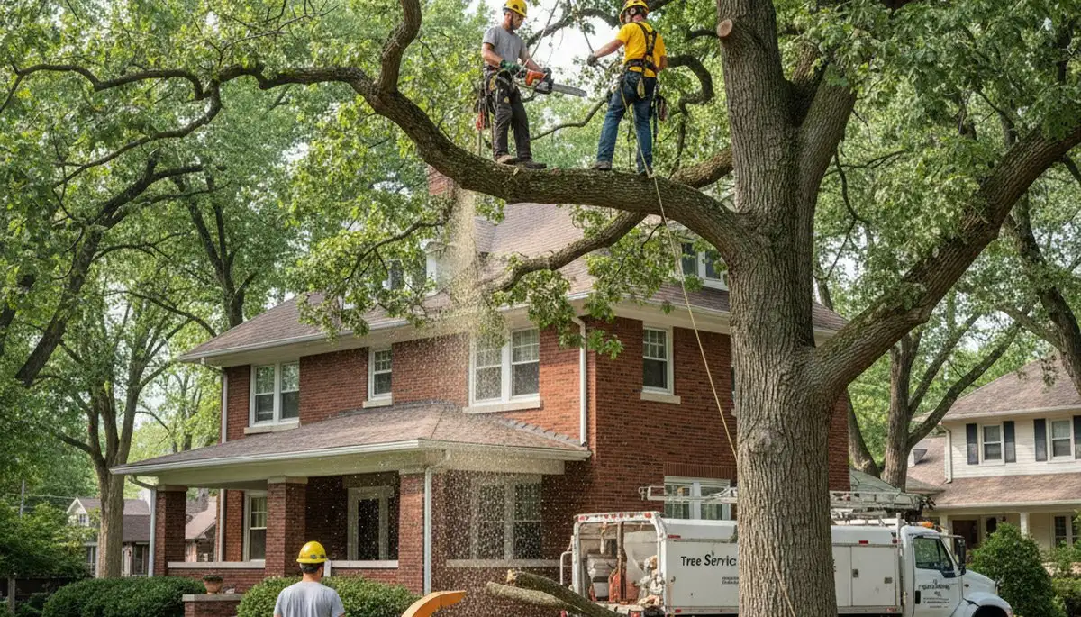 Tree service crew in Andover, MA providing professional tree care and removal for local properties