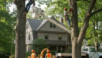 Tree service crew providing professional tree care in Andover, MA