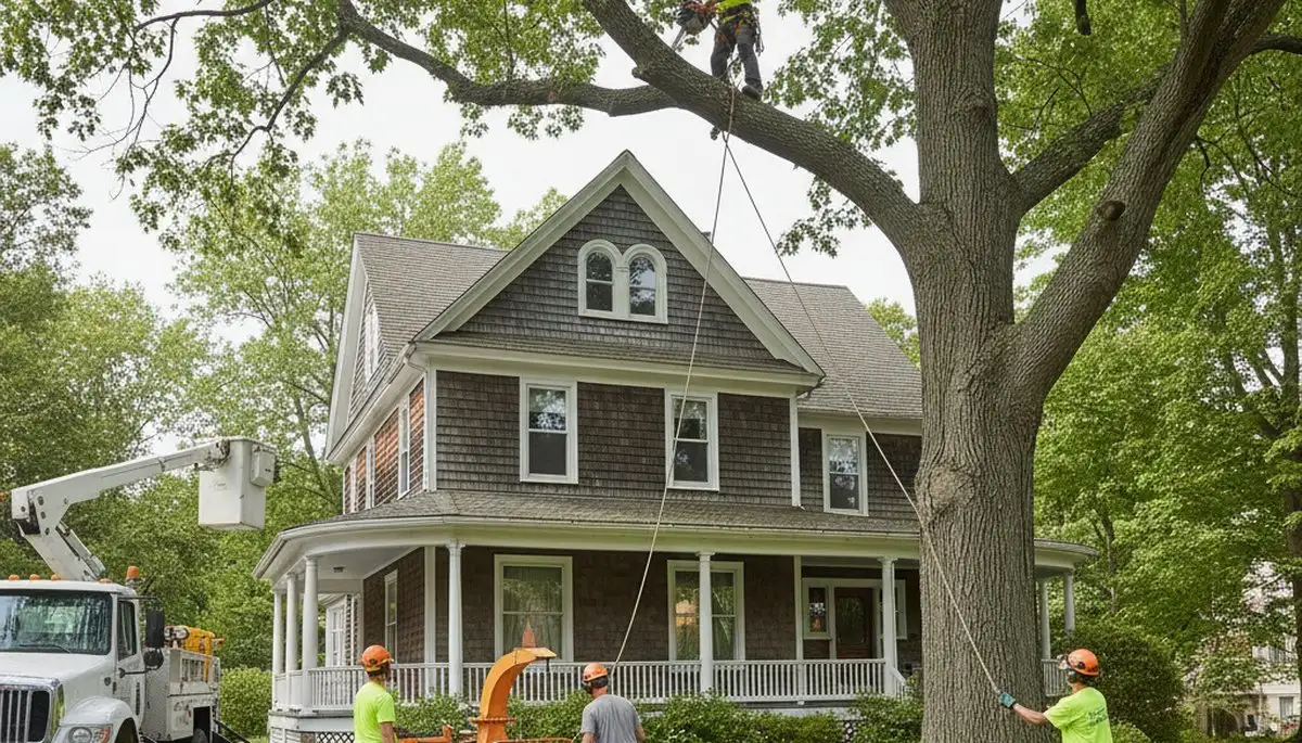 Tree service crew in Andover, MA providing professional tree care and removal services