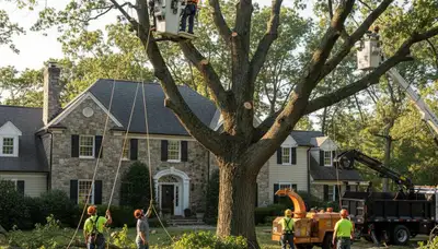 Tree service team in Andover, MA providing professional tree care and removal services