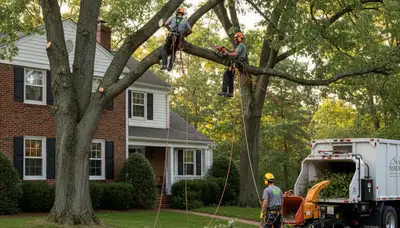Tree service crew in Andover, MA providing professional tree care and removal services