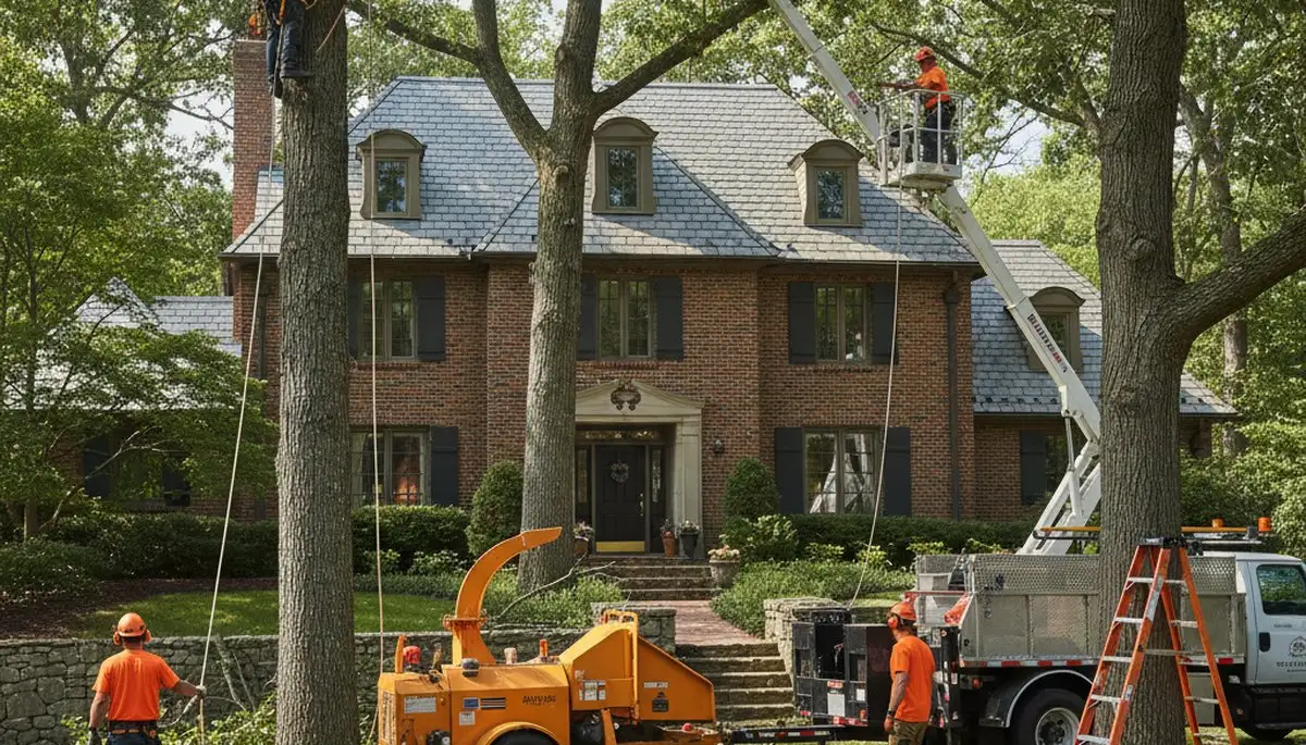Tree service team in Andover, MA providing tree trimming, removal, and property care