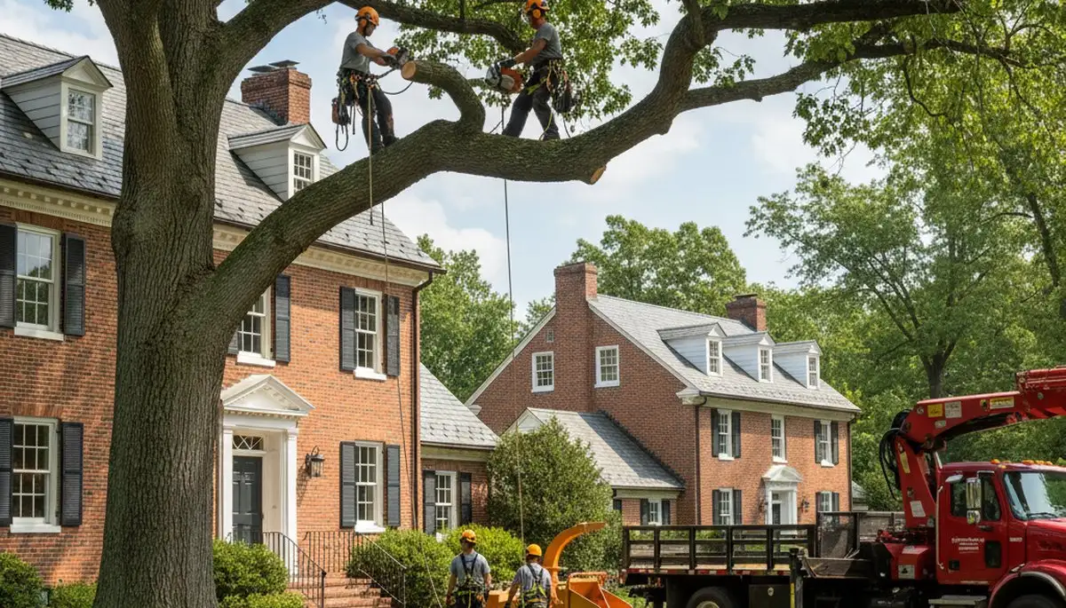 Tree service crew in Andover, MA providing professional tree removal and trimming services