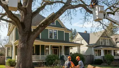 Tree service crew in Andover, MA providing professional tree trimming and removal services