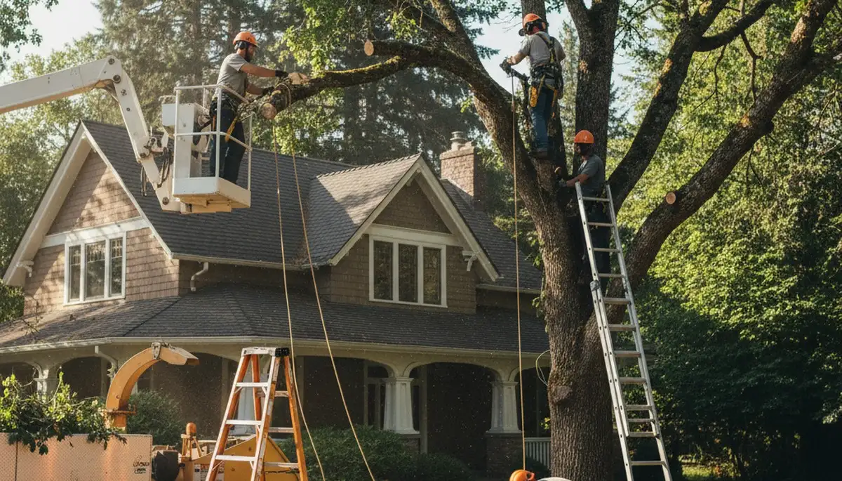 Tree service crew in Andover, MA providing professional tree trimming and removal services