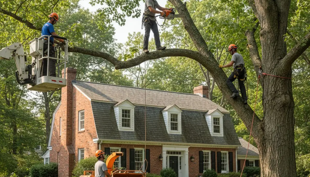Tree service crew in Andover, MA providing professional tree removal and trimming services