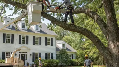 Tree service crew in Andover, MA providing professional tree trimming and removal services
